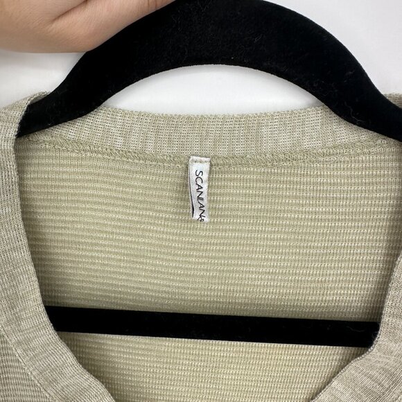 Scanlan Theodore Wool Blend Lightweight Semi Sheer Knit Long Sleeve Top Tan OS - Picture 6 of 10